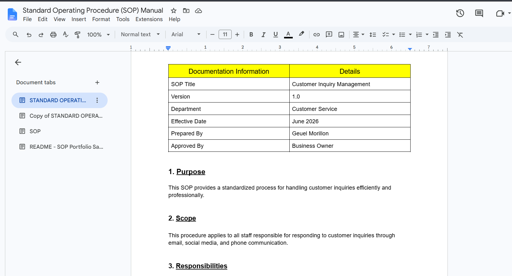 SOP Manual